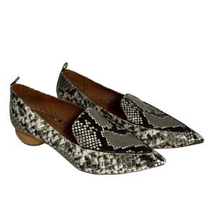 Jeffrey Campbell  Snakeskin Print Loafers Viona-WD  Pointed Toe, Sculpted Heel 8